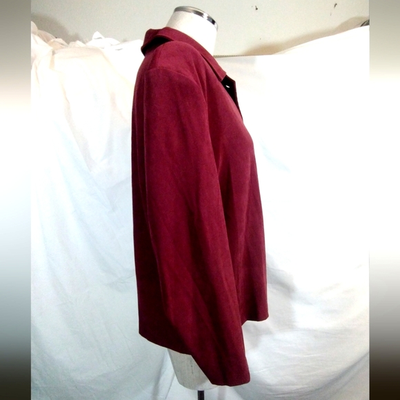 Briggs Blazer ButtonUp, Women Collar, light weight, Burgundy, L - Picture 4 of 8